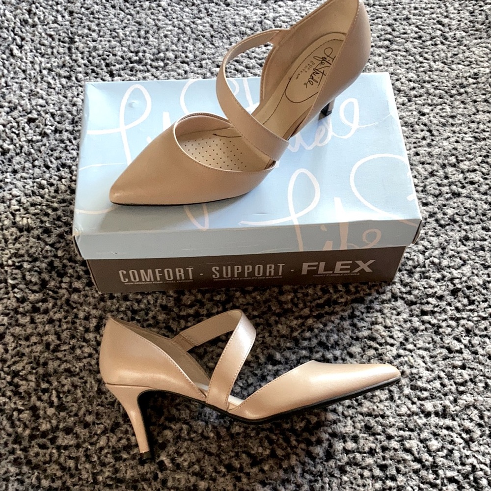Life Stride Nude Strap Heels